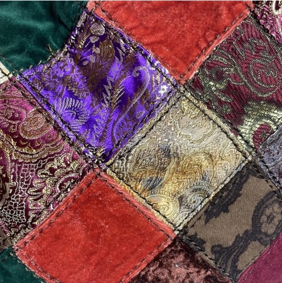 Lucky Brand velvet patchwork quilt hobo bag - Picture 3 of 8